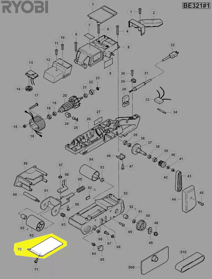 plaque de base réf. 5131010301 Ryobi